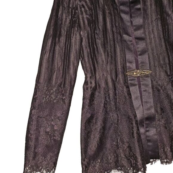 KAREN LAWRENCE BY MATTHEW DRESS Size 6 Chocolate Brown Silk/Lace Gown and Jacket - Picture 10 of 16